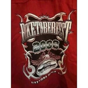 Biketoberfest Daytona Beach 2008 Red Sleeveless Button Down Sz XL Excellent CR4